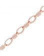 Small Oval and Bar Design Pave set Diamond Bracelet in 18ct Red Gold